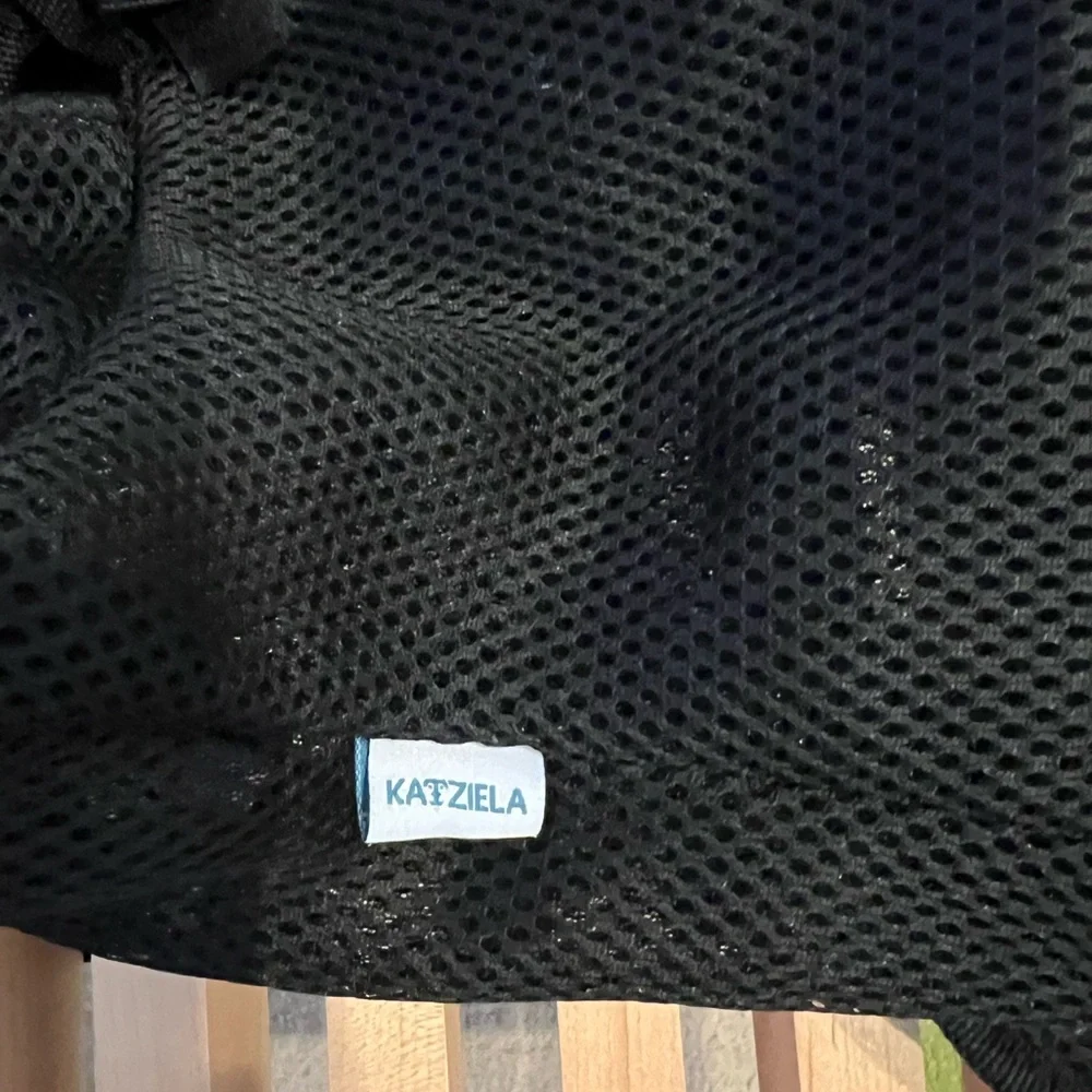 Katziela® Expandable Mesh Sling Bag Front Shoulder Pet Carrier Black 10 lbs Max